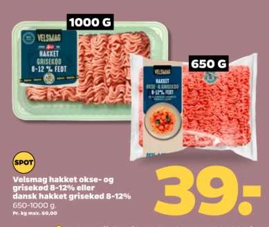 Velsmag hakket okse- og grisekød