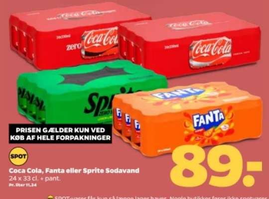 Coca Cola, Fanta eller Sprite Sodavand