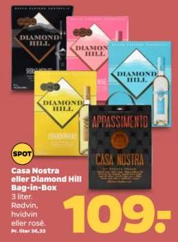 Casa Nostra eller Diamond Hill Bag-in-Box