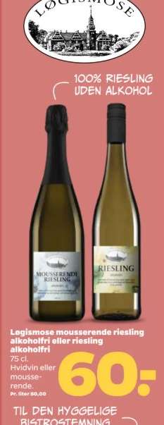 Løgismose Mousserende Riesling alkoholfri eller Riesling alkoholfri