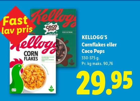 KELLOGG’S Cornflakes eller Coco Pops