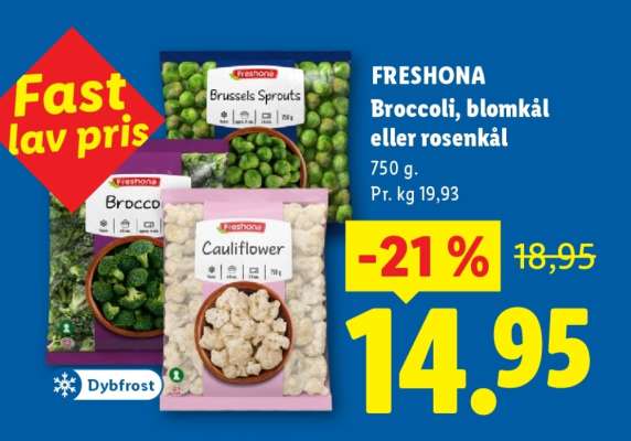 FRESHONA Broccoli, blomkål eller rosenkål