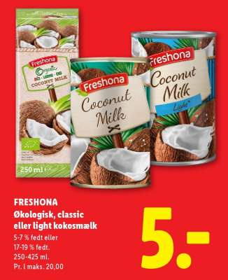 FRESHONA Økologisk, classic eller light kokosmælk