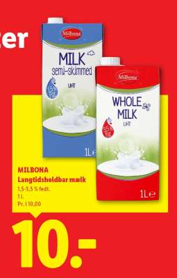 MILBONA Langtidsholdbar mælk