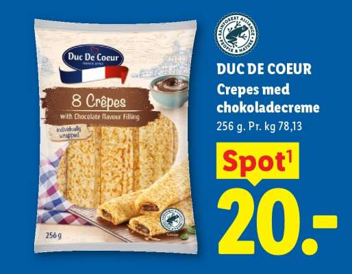 DUC DE COEUR Crepes med chokoladecreme