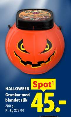 HALLOWEEN Græskar med blandet slik