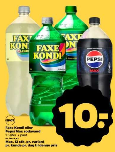 Faxe Kondi eller Pepsi Max sodavand