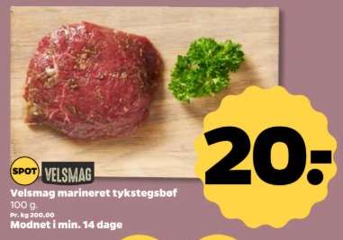Velsmag marineret tykstegsbøf