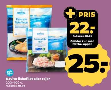 Navito fiskefilet eller rejer