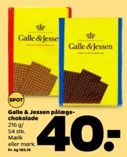 Galle & Jessen pålægschokolade