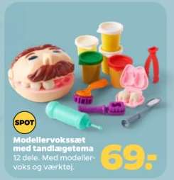 Modellervokssæt med tandlægetema