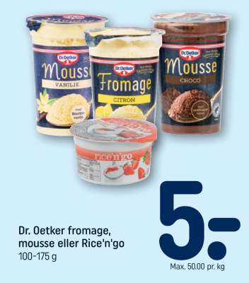 Dr. Oetker fromage, mousse eller Rice'n'go