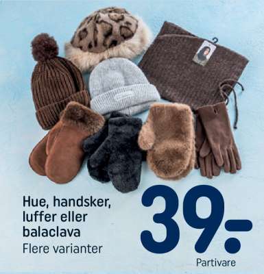 Hue, handsker, luffer eller balaclava