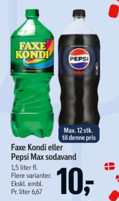 Faxe Kondi eller Pepsi Max sodavand