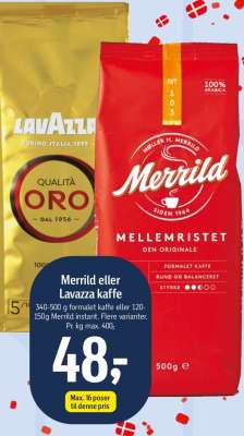 Merrild eller Lavazza kaffe