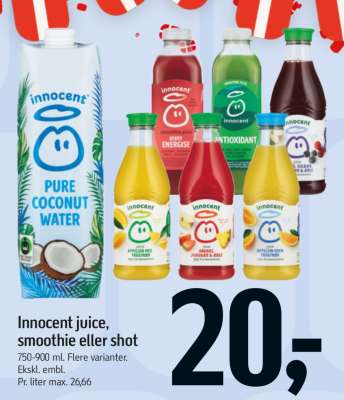 Innocent juice, smoothie eller shot