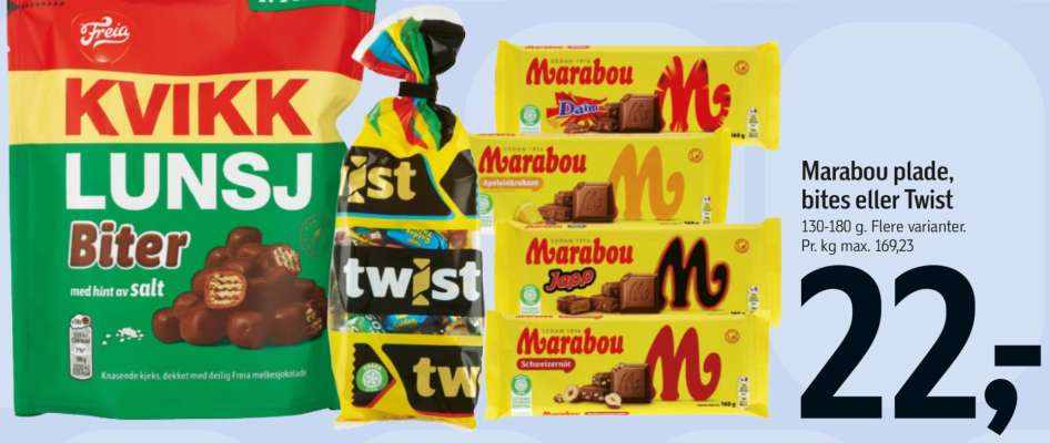 Marabou plade, bites eller Twist