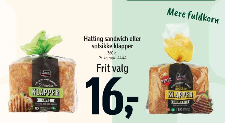Hatting sandwich eller solsikke klapper