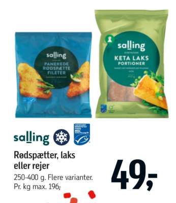 Rødspætter, laks eller rejer