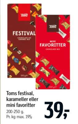 Toms festival, karameller eller mini favoritter