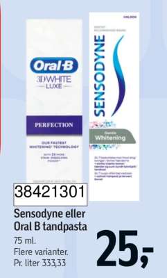 Sensodyne eller Oral B tandpasta