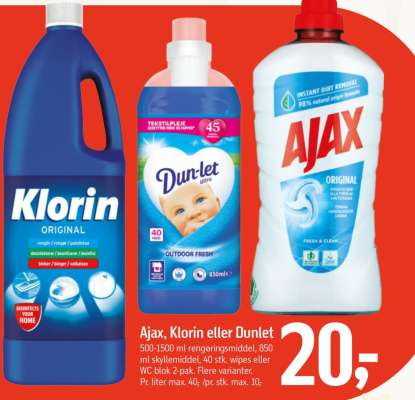 Ajax, Klorin eller Dunlet