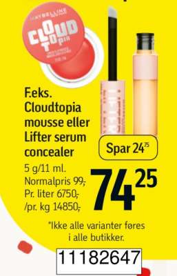 Cloudtopia mousse eller Lifter serum concealer