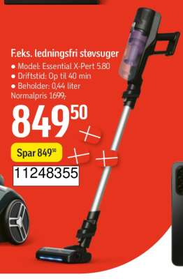 F.eks. ledningsfri støvsuger