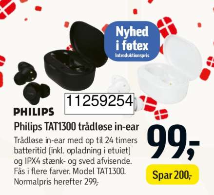 Philips TAT1300 trådløse in-ear