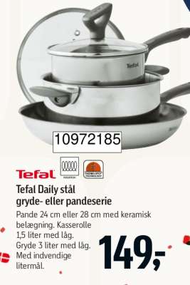 Tefal Daily stål gryde- eller pandeserie