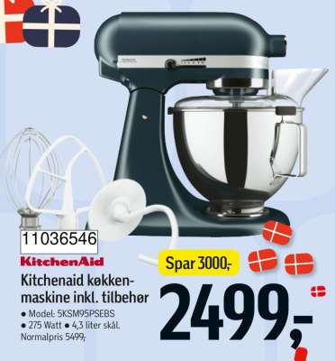 KitchenAid køkkenmaskine inkl. tilbehør