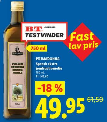 PRIMADONNA Spansk ekstra jomfruolivenolie