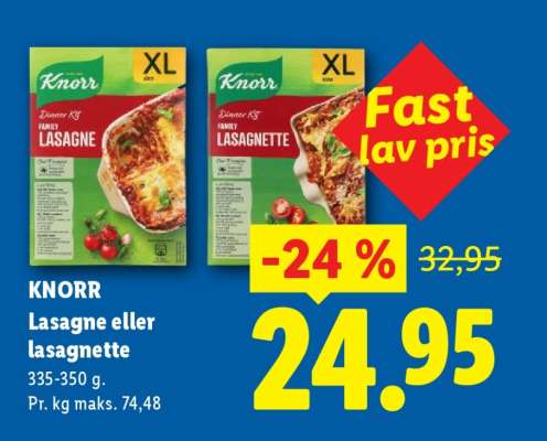 KNORR Lasagne eller lasagnette