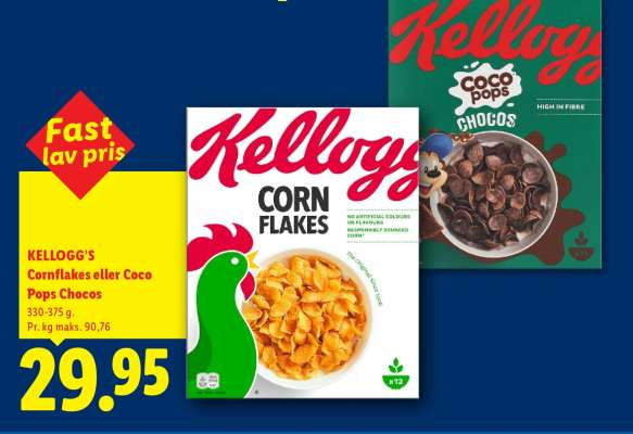 KELLOGG'S Cornflakes eller Coco Pops Chocos