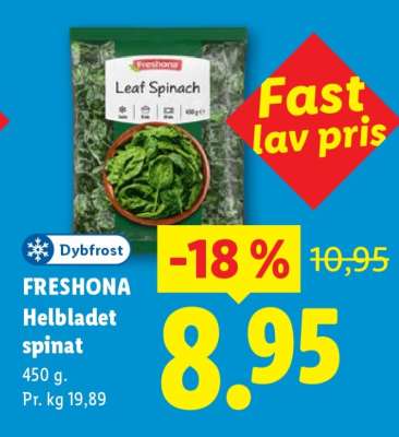 FRESHONA Helbladet spinat