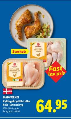 MADVÆRKET Kyllingebrystfilet eller hele lår med ryg