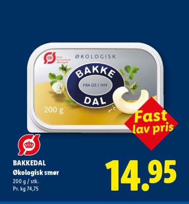 BAKKEDAL Økologisk smør