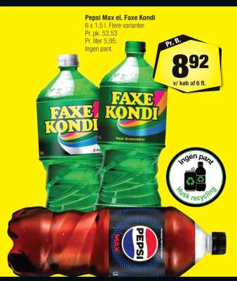 Pepsi Max el. Faxe Kondi