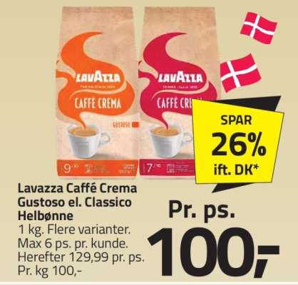 Lavazza Caffé Crema Gustoso el. Classico Helbønne