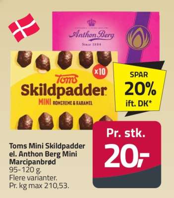Toms Mini Skildpadder el. Anthon Berg Mini Marcipanbrød