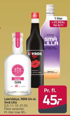 Lakridskys, NBN Gin el. Små Lilla