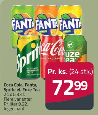 Coca Cola, Fanta, Sprite el. Fuze Tea