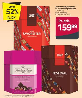 Toms Festival, Favoritter el. Anthon Berg Selection