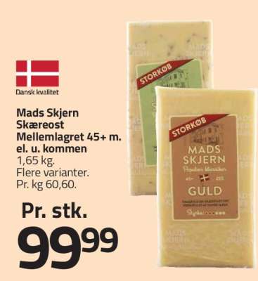 Mads Skjern Skæreost Mellemlagret 45+ m. el. u. Kommen