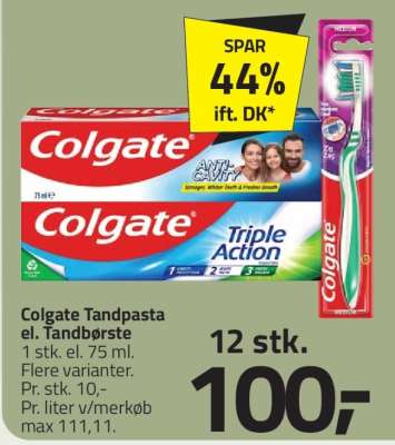 Colgate Tandpasta el. Tandbørste