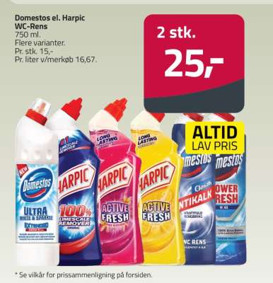 Domestos el. Harpic WC-Rens