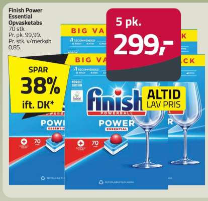 Finish Power Essential Opvasketabs
