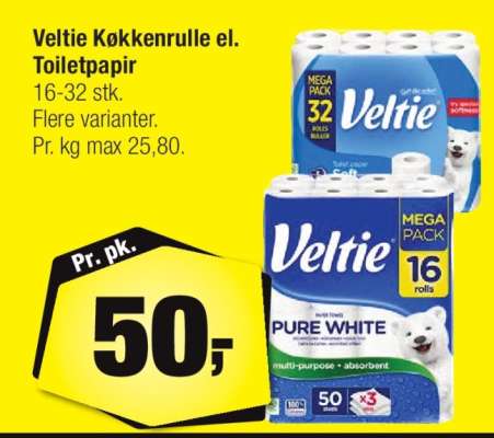 Veltie Køkkenrulle el. Toiletpapir