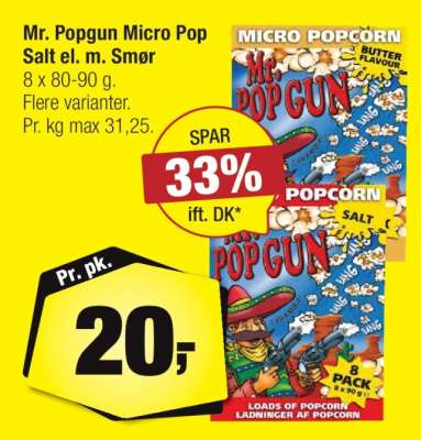 Mr. Popgun Micro Pop Salt el. m. Smør