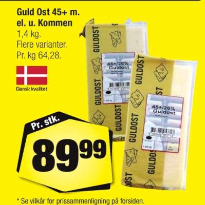 Guld Ost 45+ m. el. u. Kommen